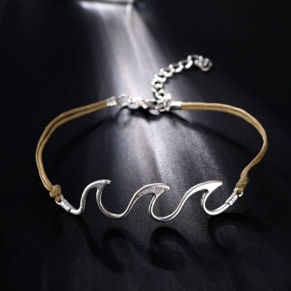 Boho wave and shell ankle bracelet - Picture 3 of 4